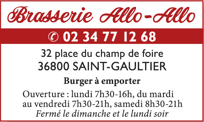 Brasserie Allo Allo - 36800 SAINT-GAULTIER